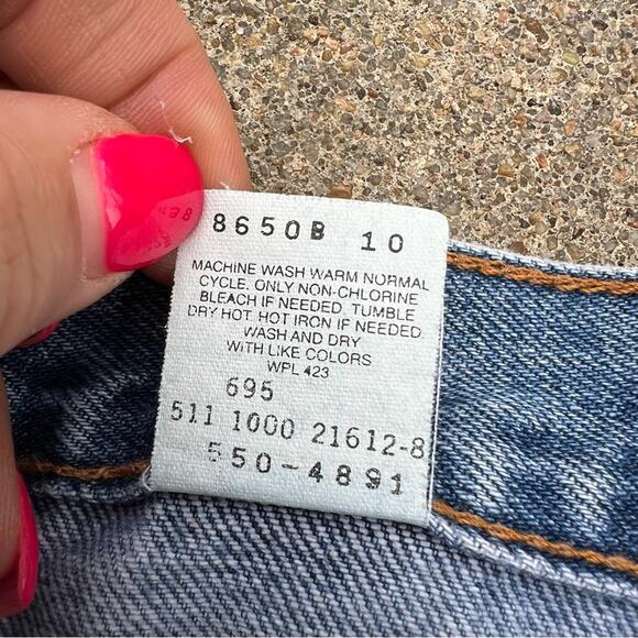 Y2K Levi's 550 Relaxed Fit Stone Wash Blue Jeans 34x34 Red Tab - Picture 9 of 10
